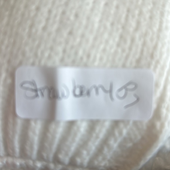 STRAWBERRY Cable knit oversized cropped woman cottagecore soft button cardigan S - Picture 13 of 13